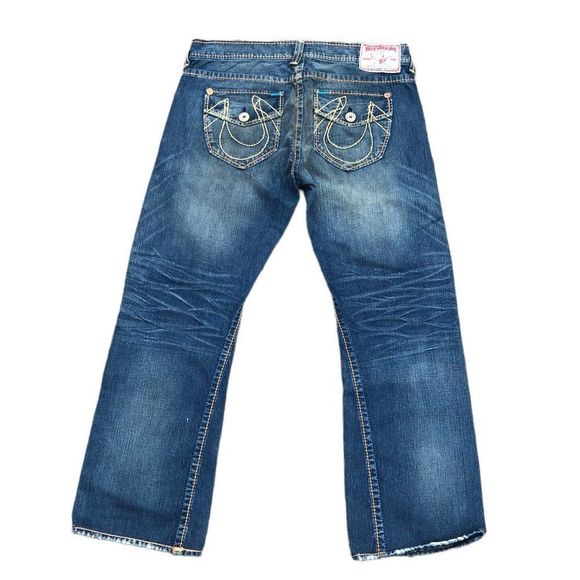 Vintage True Religion Jeans Size 36 Billy Giant Big T Blue - Picture 3 of 6